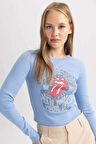 Coool Rolling Stones Fitted Fitilli Kaşkorse Uzun Kollu Tişört