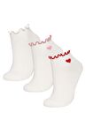 DeFacto Kız Çocuk 3'lü Pamuklu Uzun Çorap C2912A8NSWT1