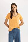 DeFacto Regular Fit Yuvarlak Yaka Basic Düz Kısa Kollu Tişört K1508AZ24SMOG81