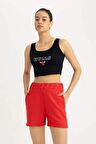 DeFactoFit NBA Chicago Bulls Cropped Fit Bisiklet Yaka Atlet B9961AX24SMBK81