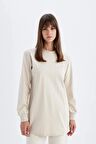 DeFacto Oversize Geniş Kalıp Basic Düz Sweatshirt Tunik D0410AX24SMBG737