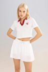 DeFactoFit Crop Polo Yaka Sporcu Pike Kısa Kollu Tişört C5829AX24SMWT34