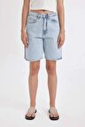 DeFacto Yüksek Bel Jean Bermuda Şort D4580AX24HSNM39