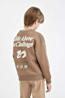 DeFacto Erkek Çocuk Oversize Geniş Kalıp Bisiklet Yaka Baskılı Sweatshirt D3968A824WNBN296