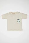 DeFacto Erkek Bebek Bisiklet Yaka Palmiye Baskılı Kısa Kollu Tişört C9362A524SMER42