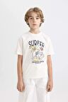 DeFacto Erkek Çocuk Bisiklet Yaka Baskılı Kısa Kollu Tişört D0439A824HSWT47