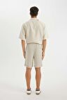 DeFacto Keten Karışımlı Yazlık Bermuda Şort D4260AX24SMBG588