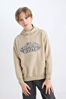 DeFacto Erkek Çocuk Oversize Geniş Kalıp Kapüşonlu Baskılı Sweatshirt D5408A824WNKH479