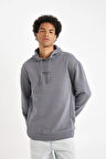 DeFacto %100 Pamuk Relax Fit Kapüşonlu Baskılı Sweatshirt Y9652AZ24AUGR439