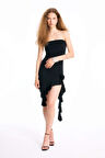 DeFacto Straplez Asimetrik Mini Abiye Elbise D3266AXNSBK81