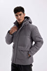 DeFacto Slim Fit Dar Kesim Şişme Mont Kapüşonlu Fermuarlı Çift Cepli A3489AX24WNGR94