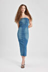 DeFacto Straplez Maxi Jean Elbise B8112AX24SMNM85