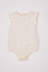 DeFacto Kız Bebek Yenidoğan Bisiklet Yaka Puantiye Penye Kısa Kollu Çıtçıtlı Body C4391A524SMPN240