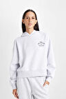 DeFacto Regular Fit Kapüşonlu Baskılı Kalın Sweatshirt D6720AX24WNGR93