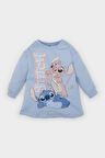 DeFacto Kız Bebek Disney Lilo & Stitch Bisiklet Yaka Uzun Kollu Sweat Elbise D8439A524AUBE551