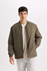 Su İtici Regular Fit Kolej Yaka Fermuarlı Çift Cepli Mevsimlik Hafif Bomber Mont Ceket