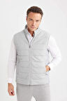 DeFacto Slim Fit Dar Kesim Dik Yaka Fermuarlı Yelek D7536AX25SPGR221