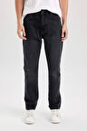 DeFacto Straight Fit Normal Kalıp Normal Bel Boru Paça Siyah Jean Pantolon D1813AX24WNNM40