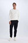 Regular Fit Beli Bağcıklı Lastikli Paça Cepli Basic Düz Kalın Jogger Eşofman Altı