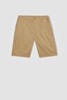 DeFacto Regular Fit Esnek Bantlı Paça Gabardin Bermuda Şort D2899AX24HSBG161