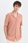 DeFacto 	Modern Fit Polo Yaka Dokulu Penye Kısa Kollu Gömlek C4125AX25SMBN300