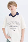 DeFacto Erkek Çocuk Oversize Geniş Kalıp Polo Yaka Baskılı Kısa Kollu Tişört D9180A825SMER105