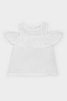 DeFacto Kız Bebek Bisiklet Yaka Flamlı Poplin Kısa Kollu Bluz E2849A525SMWT32