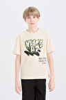 DeFacto Erkek Çocuk Bisiklet Yaka Baskılı Kısa Kollu Tişört D9489A825SMBG74