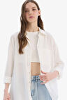 DeFacto Oversize Geniş Kalıp Müslin Uzun Kollu Gömlek X2232AZ25SPWT32