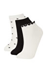 DeFacto Kadın 3'lü Pamuklu Patik Çorap E2146AXNSKR1