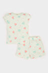 DeFacto Kız Bebek Pijama Takımı Çiçekli Kısa Kollu Penye Üst Beli Lastikli Şort E4614A525SMTR261