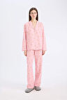 DeFacto Uzun Boy Dokuma Pijama Altı-Fall in Love E5773AX25SPPN99