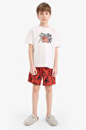 DeFacto Erkek Çocuk Marvel Comics Pijama Takımı Kısa Kollu Üst Şort E2702A825HSWT34