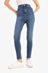 DeFacto Anna Skinny Fit Yüksek Bel Düz Paça Uzun Jean Taş Yıkama Pantolon D8177AX25SPNM28