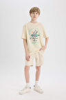 DeFacto Erkek Çocuk Beli Lastikli Kargo Cepli Şort B5868A825HSBG734