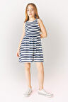 DeFacto Kız Çocuk Bisiklet Yaka Çizgili Kolsuz Yazlık Elbise B4340A825SMNV248