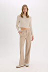 DeFacto Wide Leg Kumaş Palazzo Pantolon Çift Cepli Normal Bel Standart Boy D5066AX25SPBG644