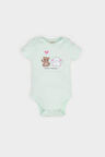 DeFacto Kız Bebek Yenidoğan Bisiklet Yaka Baskılı Ribana Kısa Kollu Çıtçıtlı Body E8243A525SMGN1250