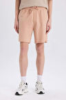DeFacto %100 Pamuk Slim Fit Dar Kesim Dar Paça Cepli Basic Düz Şort B8673AX25SMBG790