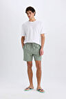 Regular Fit Kısa Boy Yumuşak Tuşeli Deniz Şortu