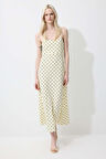 DeFacto U Yaka Puantiyeli Bürümcük Askılı Maxi Elbise E9852AX25SMYL504