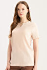 DeFacto Regular Fit Apaş Yaka Basic Düz Bürümcük Kısa Kollu Tişört E0325AX25SPPN70
