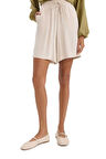 Yüksek Bel Kısa Paça Viskon Şort