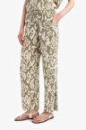 Florida Yüksek Bel Geniş Paça Desenli Viskon Pantolon