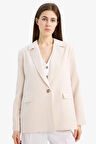 DeFacto Oversize Geniş Kalıp Keten Karışımlı Blazer Ceket Z2536AZ25SPBG737