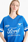 Coool Ford Motor Company Oversize Geniş Kalıp Baskılı Kısa Kollu Tişört