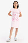 DeFacto Kız Çocuk Ayı Baskılı Kısa Kollu Elbise E6229A825SMPN343