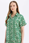 DeFacto Regular Fit Desenli Kısa Kollu Gömlek C9621AX25SPGN698