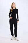 DeFacto Jogger Esnek Bantlı Paça Uzun Boy Kalın Eşofman Altı S7370AZ25SPBK81