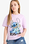 DeFacto Kız Çocuk Disney Lilo & Stitch Relax Fit Bisiklet Yaka Kısa Kollu Tişört E2611A825SMPR143